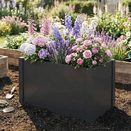 Raised Garden Bed, Open Base, Galvanized Steel, 102x52x55 cm