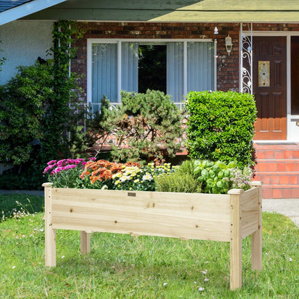 Raised Garden Bed Planter Box Stand, Fir Wood, 120 cm