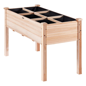 Raised Garden Bed Planter, Fir Wood, 120x58x76 cm