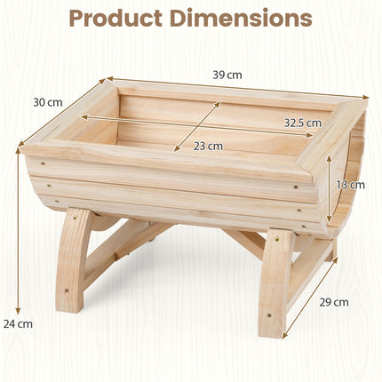 Raised Garden Bed Planters, Set of 2, Fir Wood, Drainage