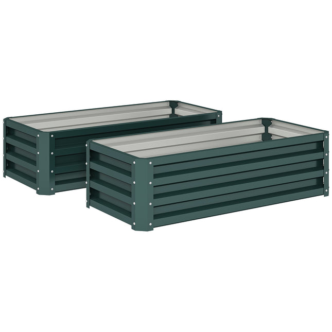 Raised Garden Bed Set, Metal, Open Bottom, 110x50x30cm