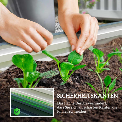 Raised Garden Bed Set, Metal, Open Bottom, 110x50x30cm