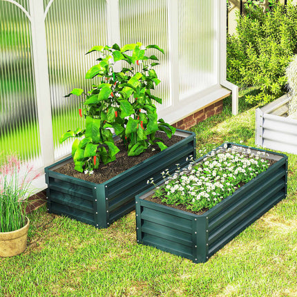 Raised Garden Bed Set, Metal, Open Bottom, 110x50x30cm