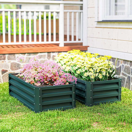 Raised Garden Bed Set, Metal, Open Bottom, 110x50x30cm