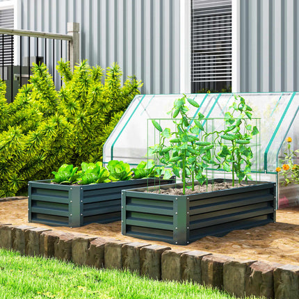 Raised Garden Bed Set, Metal, Open Bottom, 110x50x30cm