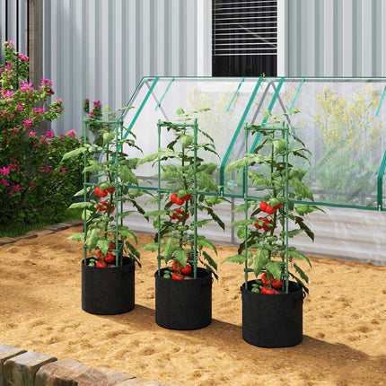 Raised Garden Bed Set with Trellis, 3-Pack, 83.7L, 35x35x120 cm