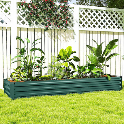 Raised Garden Bed, Steel, Open Bottom, 240x60x30 cm