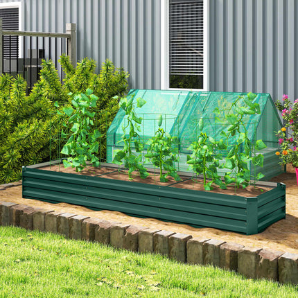 Raised Garden Bed, Steel, Open Bottom, 240x60x30 cm
