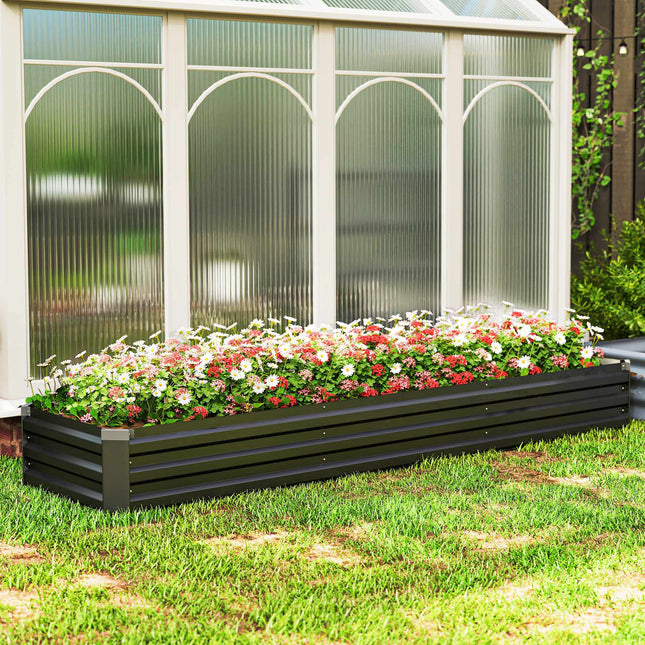 Raised Garden Bed, Weather-Resistant, Open Bottom, 240x60x30 cm