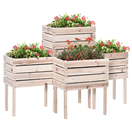 Raised Garden Bed, Weather-Resistant Solid Wood, 50x30x60 cm