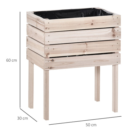 Raised Garden Bed, Weather-Resistant Solid Wood, 50x30x60 cm