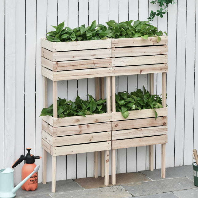 Raised Garden Bed, Weather-Resistant Solid Wood, 50x30x60 cm
