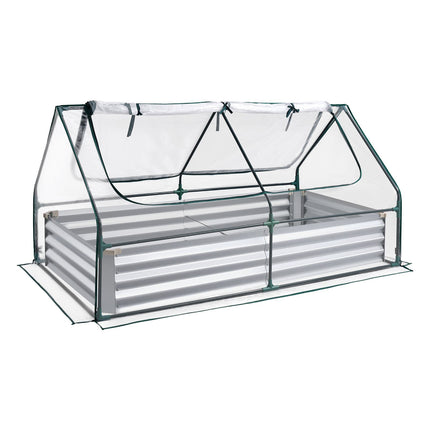 Raised Garden Bed With Greenhouse Cover, 1800x900x300mm