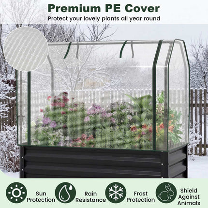 Raised Garden Bed With Legs and Greenhouse Cover, 44x22