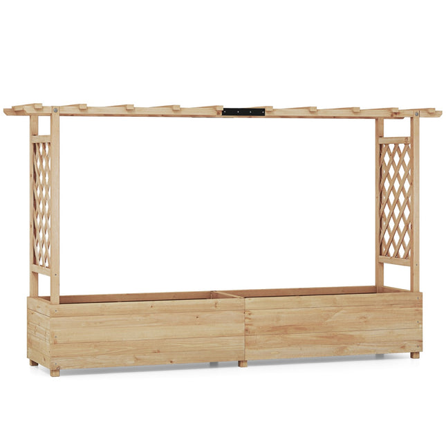 Raised Garden Bed With Trellis And Hanging Roof, 200 Cm