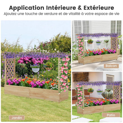Raised Garden Bed With Trellis And Hanging Roof, 200 Cm