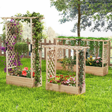 Raised Garden Bed With Trellis And Hanging Roof, 200 Cm