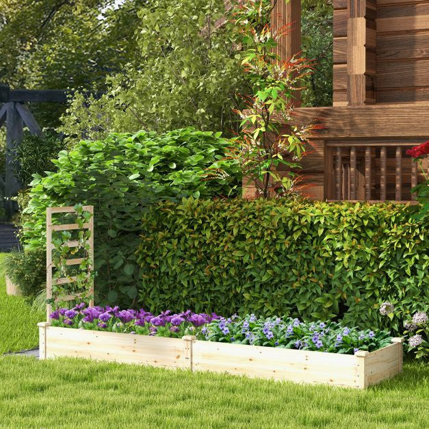 Raised Garden Bed With Trellis, Fir Wood, 235x63x102cm