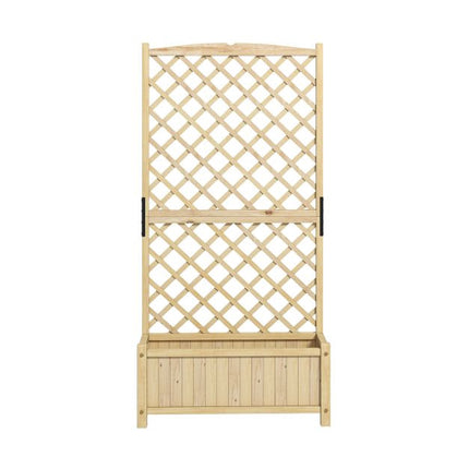 Raised Garden Bed With Trellis, Fir Wood, 90x44.5x180cm