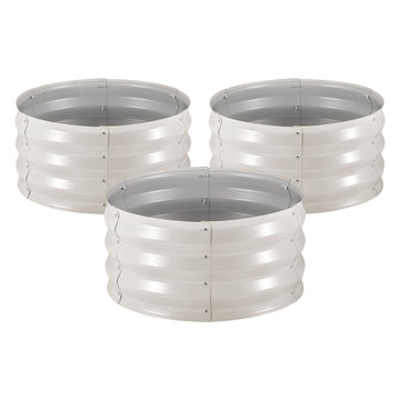Raised Garden Beds, 3-Pack Round Galvanized 60x60x30 cm