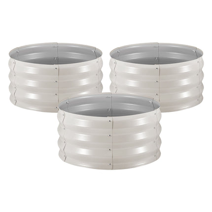 Raised Garden Beds, 3-Pack Round Galvanized 60x60x30 cm