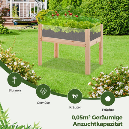 Raised Garden Bed with Drainage & Clear Panels, 50L