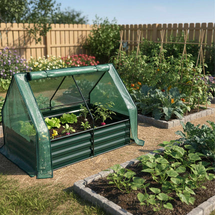 Raised Garden Bed with Greenhouse Cover