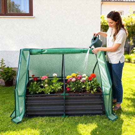 Raised Garden Bed with Greenhouse Cover