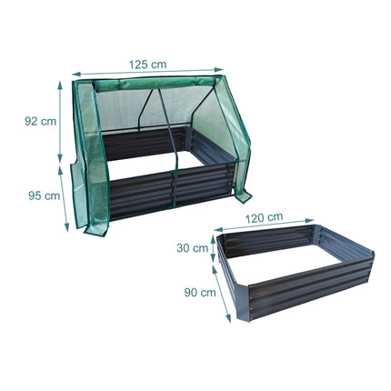 Raised Garden Bed with Greenhouse Cover