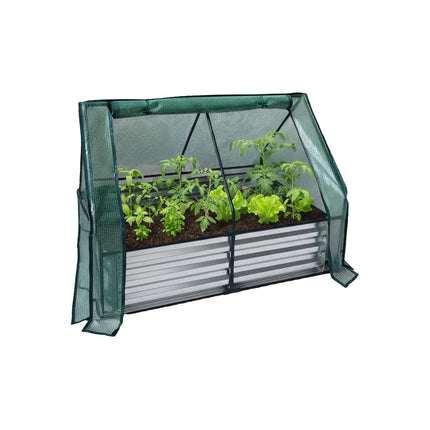 Raised Garden Bed with Greenhouse Cover, Metal