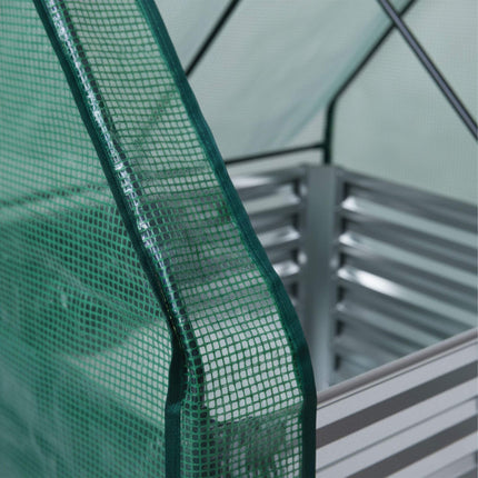 Raised Garden Bed with Greenhouse Cover, Metal