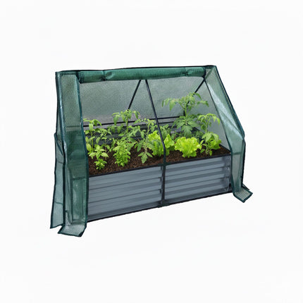 Raised Garden Bed with Greenhouse Cover, Metal