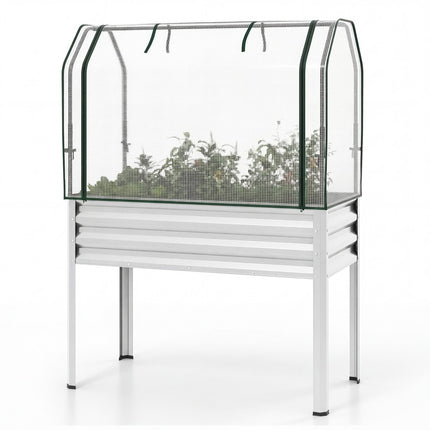 Raised Garden Bed with Legs and Greenhouse Cover, 44x22