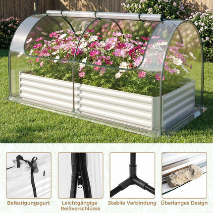 Raised Garden Bed with Removable PVC Greenhouse Cover