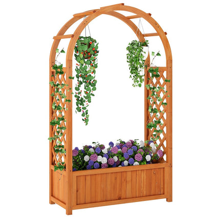 Raised Garden Bed with Trellis & Arched Roof, 83x36x146 cm