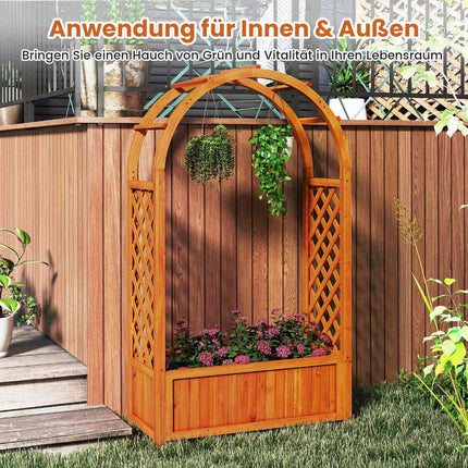 Raised Garden Bed with Trellis & Arched Roof, 83x36x146 cm