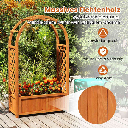 Raised Garden Bed with Trellis & Arched Roof, 83x36x146 cm