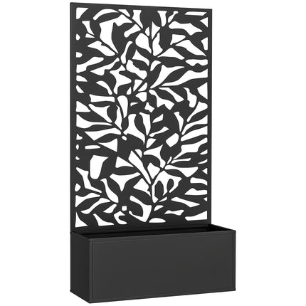 Raised Garden Bed with Trellis, Metal, Black, 8 Gallon Capacity