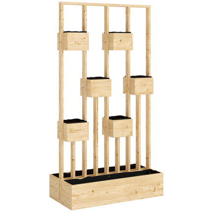 Raised Garden Bed with Trellis, Natural Wood, 90x45x170 cm