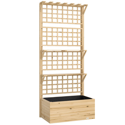 Raised Garden Bed with Trellis & Roof, Wood Planter Box