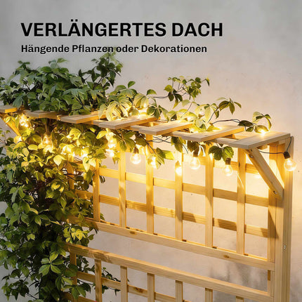 Raised Garden Bed with Trellis & Roof, Wood Planter Box