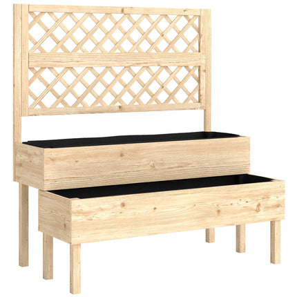 Raised Garden Bed with Trellis, Tiered Wood Planter Box