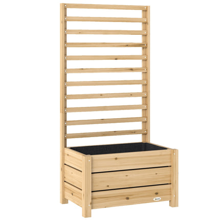 Raised Garden Bed with Trellis, Wood, 60x39x120 cm