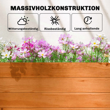 Raised Garden Bed with Trellis and Roof, 196x44x181 cm, Wood