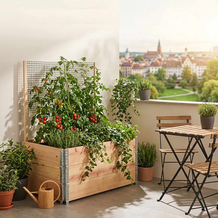 Raised Garden Bed with Trellis for Vegetables & Herbs