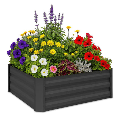 Raised Metal Flower Bed – Rectangular, Galvanized