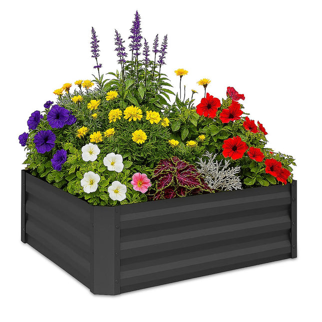 Raised Metal Flower Bed – Rectangular, Galvanized