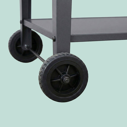 Raised Planter Box With Wheels And Storage Shelf