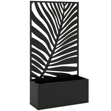 Raised Planter Box with Trellis, Metal, 61 x 23 x 113 cm