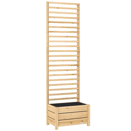 Raised Planter with Trellis, Wood, 60x39x200 cm, Drainage